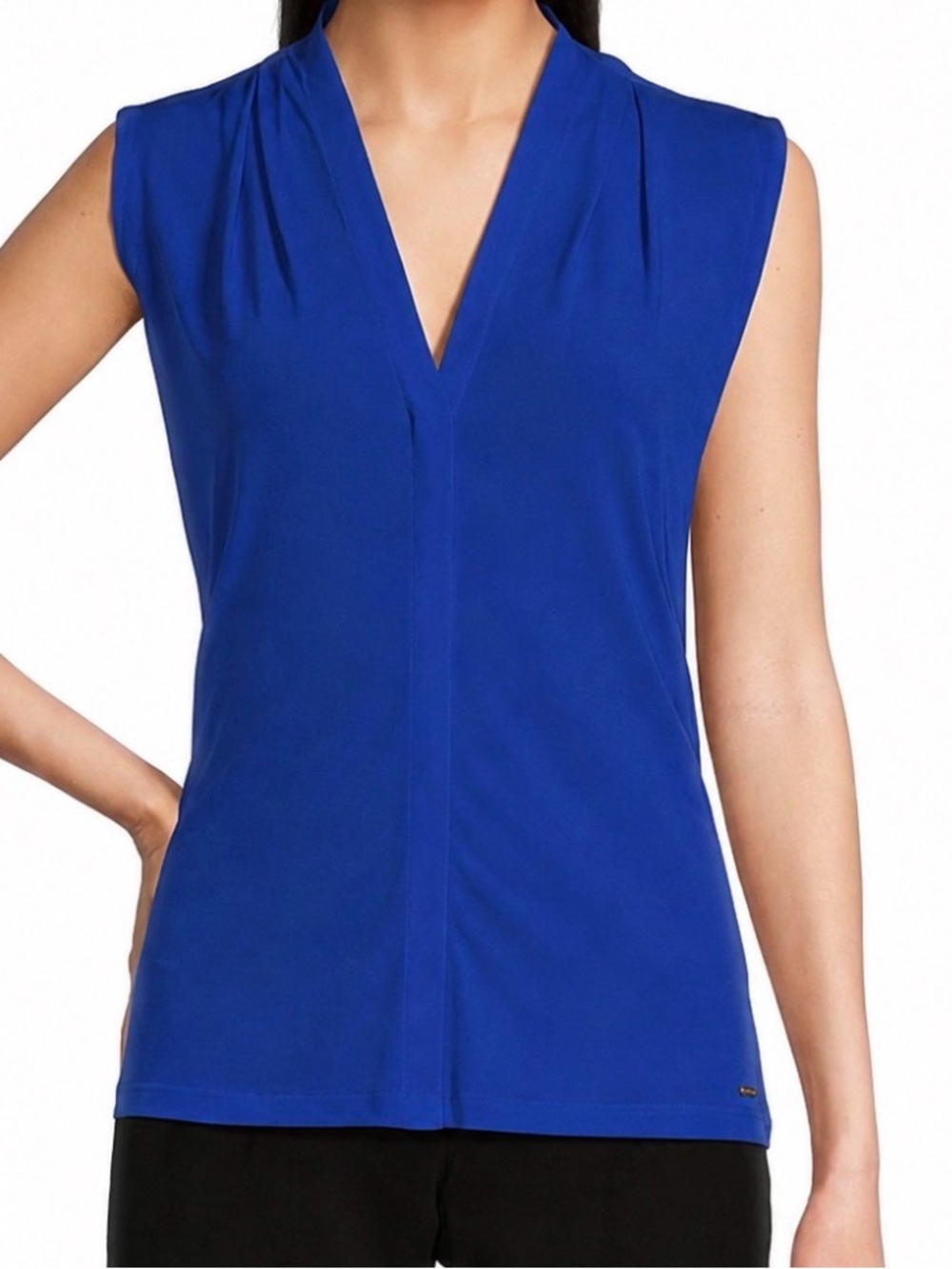 Calvin Klein Sleeveless V-Neck Women's Top in Royal Blue